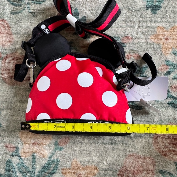 LeSportsac Mini Minnie Mouse Red and Black Polka Dot crossbody purse - Picture 4 of 4